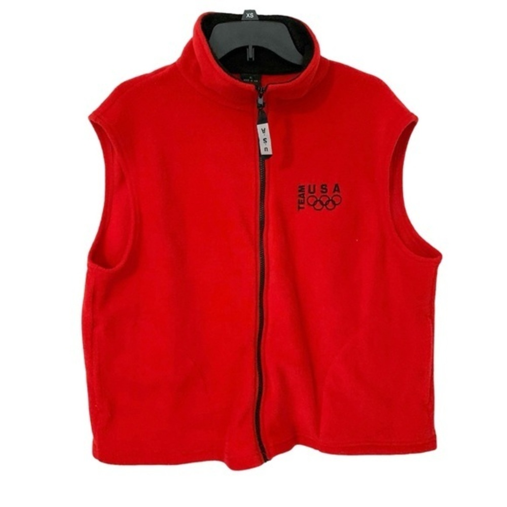 Vintage Red Team USA Olympic Fleece Vest